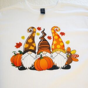 Gildan Gnome Graphic Tee - White, Orange, Brown